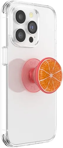 Vista 3 de PopSockets Agarre para Teléfono con Soporte Expandible y Kickstand, Agarre Adhesivo - Jelly Citrus