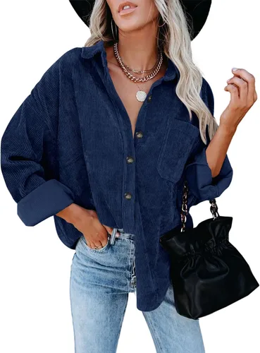 Vista 67 de ZOLUCKY Chaqueta de manga larga con botones para mujer, talla grande, blusas