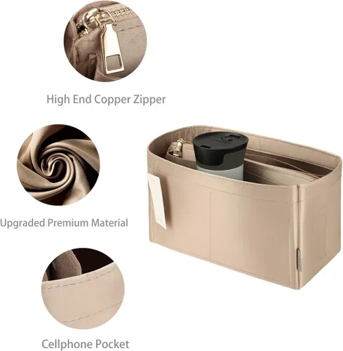Vista 4 de Organizador de bolso para bolsos, organizador de bolso con cremallera, organizador Neverfull, organizador de bolsas para Speedy Neverfull ONTHEGO