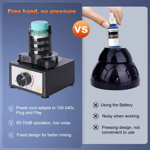 Vista 3 de Mezclador Mini Vortex, Agitador de Pintura DIY/Modelo, Sin Manos, 300~2400rpm, Adecuado para 10-100ml, Velocidad de Tres Etapas, Mezcla de Pintura