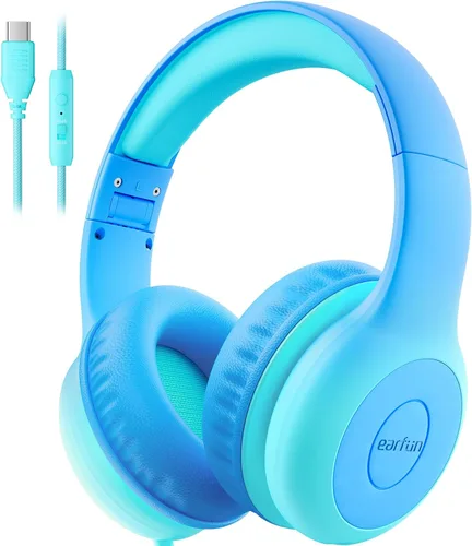 Vista 19 de EarFun K1 - Auriculares para niños con cable con micrófono, auriculares
