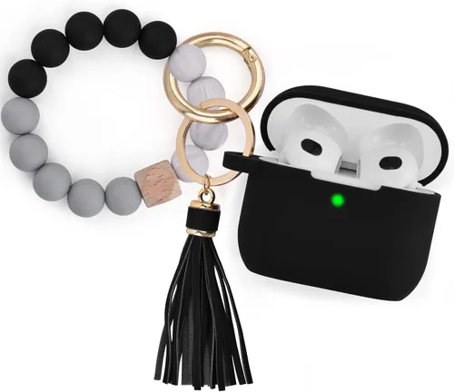 Vista 18 de Filoto Funda para AirPods Pro 3 (2025), funda protectora de silicona suave compatible con Apple AirPods Pro de 3ª generación con pulsera de cuentas