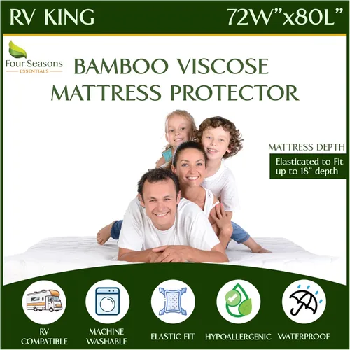 Vista 25 de Protector de colchón acolchado de tamaño individual, protector de colchón impermeable ajustable, cubrecolchón con parte superior acolchada, funda