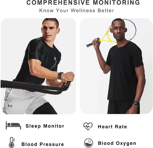 Vista 4 de Relojes inteligentes para hombres y mujeres, reloj de fitness de 1.65 pulgadas con contador de calorías/pasos, frecuencia cardíaca