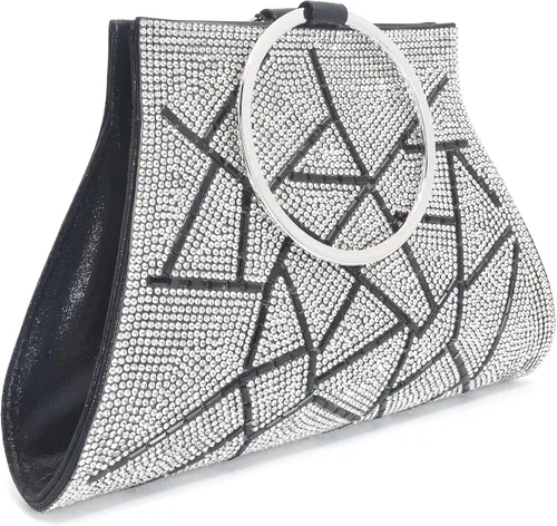 Vista 8 de Carteras Clutch de Cristal para Novia y Dama de Honor, Elegante Bolso de Muñeca de Noche para Mujeres Crystal, Bride and Bridesmaid, Elegant