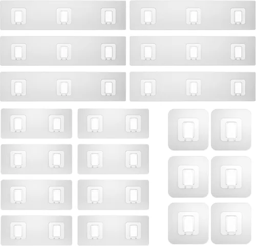 Vista 11 de Organizador de ducha de repuesto adhesivo, ganchos adhesivos transparentes, No Drilling, Waterproof, for Shower Caddy, Strong Bathroom Storage