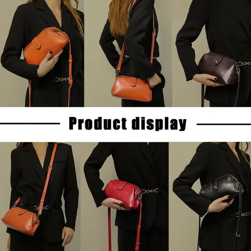 Vista 6 de Bolso médico de cuero vintage hecho a mano Bolso cruzado pequeño retro para mujer, bolso de teléfono con apertura única
