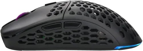 Vista 3 de Monoprice Hyper-K - Mouse inalámbrico ultraligero para juegos, sensor óptico PixArt, ofrece 6 configuraciones de DPI programables, Dark Matter