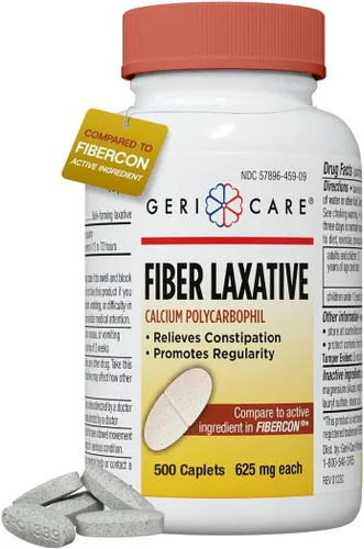 Vista 10 de GeriCare Laxante de fibra – Suplemento de fibra de policarbofilo de calcio de 625 mg para mujeres y hombres – Alivio suave y eficaz de venta libre