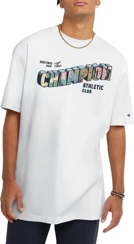 Vista 3 de Champion Men's T-shirt, Cotton Midweight Men's Crewneck Tee, T-shirt for Men, Graphic Script (Reg. or Big & Tall)