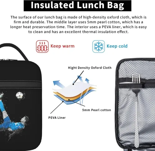 Vista 8 de #7 Bolsa de almuerzo aislada Bolsa de almuerzo impermeable reutilizable Bolsas de hielo para adultos black3