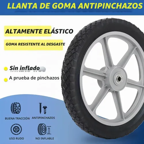 Vista 3 de GICOOL Neumático de goma de 14 x 1.75'' y rueda de radios de plástico, longitud de cubo de 2.5'', orificio de eje de 1/2'', para repuesto de rueda