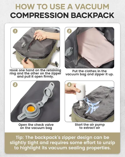 Vista 2 de VGCUB Mochila de viaje grande para mujer, mochila para laptop, a1-caqui, Moderno