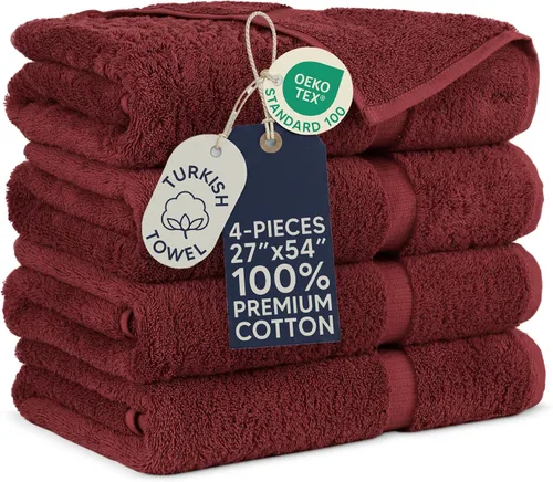 Vista 30 de Towel Bazaar Juego de toallas de 8 piezas, 100% algodón turco, color negro
