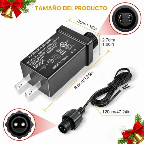 Vista 5 de Fuente de alimentación de 30V 6W 0.2A Clase 2, Transformador de Bajo Voltaje de CA a CC, Adaptador de Corriente IP44 para Tiras de Luces LED