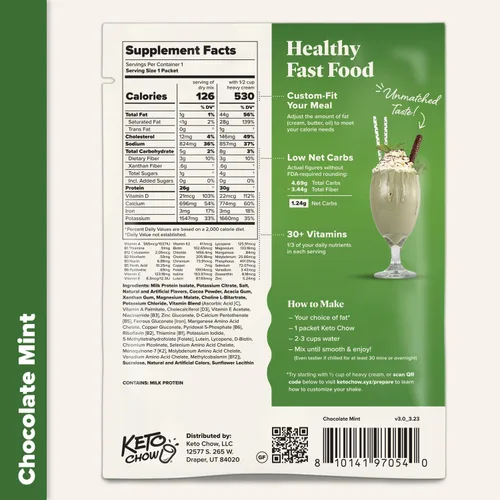 Vista 8 de Keto Chow Suplemente bajo en carbohidratos para batidos, nutrición completa para dieta keto