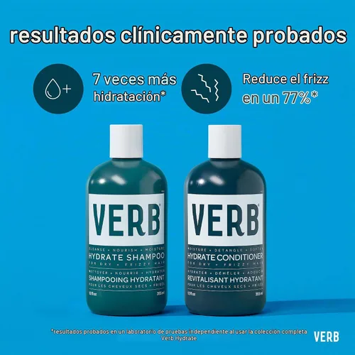 Vista 2 de VERB Hydrate Shampoo limpia el cabello seco y encrespado para reducir el encrespamiento y añadir humedad al cabello