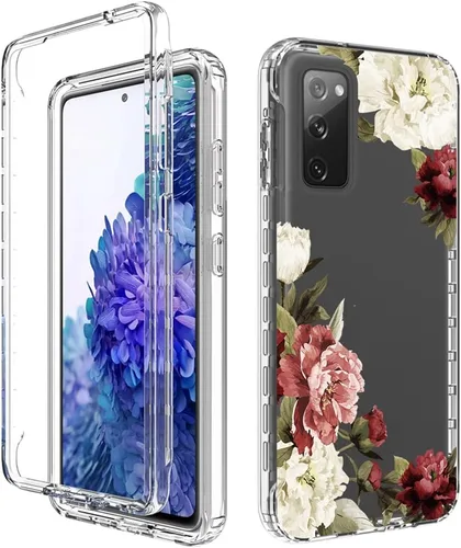Vista 6 de Funda para Samsung Galaxy S20 FE 5G, Samsung S20 FE SM-G781U con protector de pantalla de vidrio templado, funda protectora de cuerpo completo