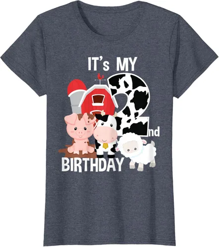 Vista 88 de Camiseta para fiesta de 2 años con texto en inglés "It's My 2nd Birthday", Negro