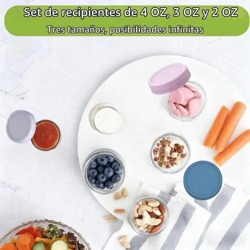 Vista 7 de stablerice 3 tamaños de recipiente de aderezo para ensaladas, condimento pequeño con tapas, tazas de salsa, mini frascos de condimentos con tapas, a