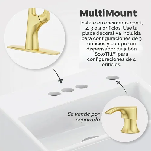 Vista 8 de Pfister Talega - Grifo de cocina extraíble en oro cepillado
