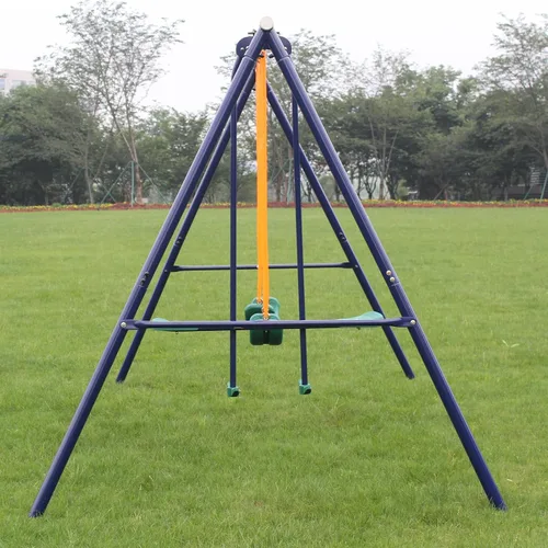 Vista 3 de Juego de columpios de metal resistentes para exteriores para niños