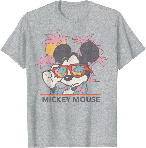 Vista 35 de Disney Mickey and Friends Mickey Mouse Tropical Retrato Camiseta S Negro