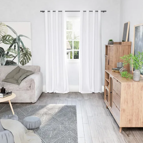 Vista 2 de BGment - Cortinas blackout blancas para dormitorio de 84 pulgadas de largo, juego de 2 paneles, cortinas para dormitorio con aislamiento térmico