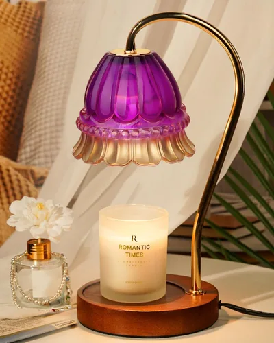 Vista 13 de Funistree Paquete de 2 lámparas calentadoras de velas de flores, lámpara de vela con temporizador, regalos de cumpleaños de Navidad para mujeres