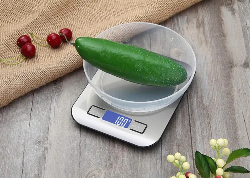 Vista 9 de Báscula digital de cocina, báscula de alimentos para hornear carne, unidad de gramo oz libra hasta 11 libras (0.04 oz-11.0 lbs), acero inoxidable