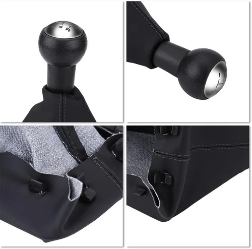 Vista 7 de Qiilu Pomo de palanca de cambios de 5 velocidades, negro, plástico, compacto, fácil de instalar, duradero, ambidiestro, plástico sin terminar, mango