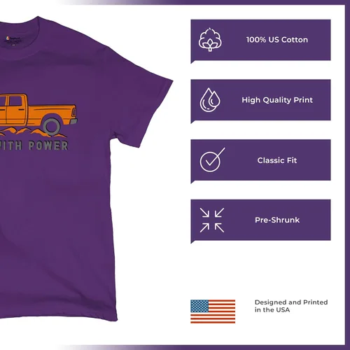 Vista 75 de Tee Hunt Camisetas gráficas y camisetas sin mangas para hombre Roll with Power Pickup Truck