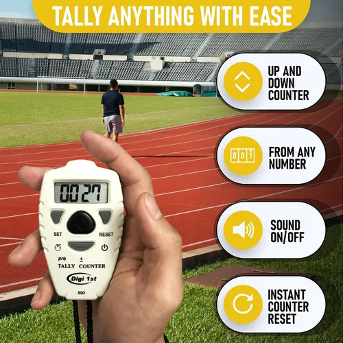 Vista 3 de TC-890 Digital Tally Counter, contador de clicker electrónico hacia arriba hacia abajo, contador de agregar/restar personas, contador de tono
