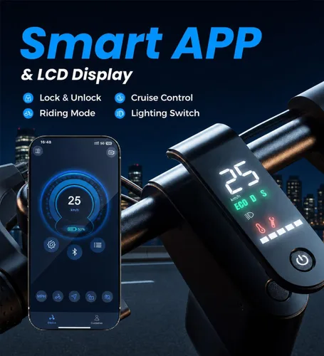 Vista 7 de Electric Scooter, Electric Scooter for Adults&Teens Negro oscuro