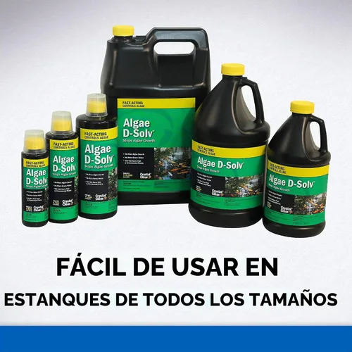 Vista 5 de CrystalClear Algae D-Solv - Alguicida de acción rápida registrado por la EPA, control de algas para fuentes y estanques al aire libre con koi
