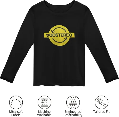 Vista 5 de Soda Stereo T Shirts Womens Fashion Lightweight Fall Round Neck Long Sleeve Tee Tops