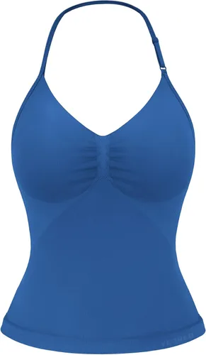 Vista 9 de YEOREO SoftHue Impact Longline Top de Tirantes para Mujer Camiseta sin Mangas Halter para Ejercicio sin Espalda Gimnasio Longline con Correa