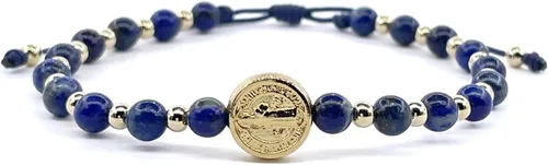 Vista 29 de St Benedict Coin and Natural Round Red Coral Beads Adjustable Bracelet for Women