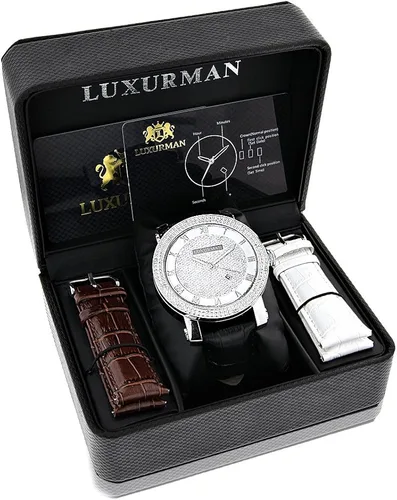 Vista 4 de LUXURMAN Relojes de diamantes para hombre VS Reloj de diamantes .18ct, ACERO, Moderno