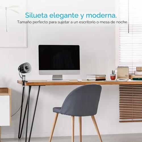 Vista 4 de Vornado PivotC - Ventilador de aire personal con clip y soporte multisuperficie, color negro