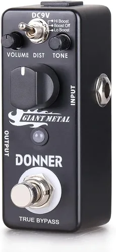 Vista 4 de Donner pedal gigante de guitarra de metal, aumenta el efecto de distorsión, 3 modos