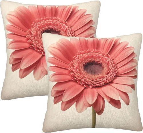 Vista 11 de Pack of 2 Short Plush Throw Pillow Covers 18 X 18 Inch, Retro 70S Orange Yellow Pillow Cover Durable Pillowcases, Square Throw Pillow Covers Couch