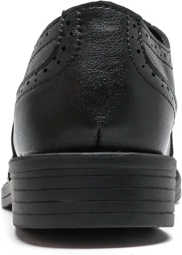 Vista 3 de DADAWEN Zapatos Oxford clásicos de cuero con cordones para niño, zapatos Oxford cómodos para uniforme escolar, boda, iglesia, zapatos de vestir