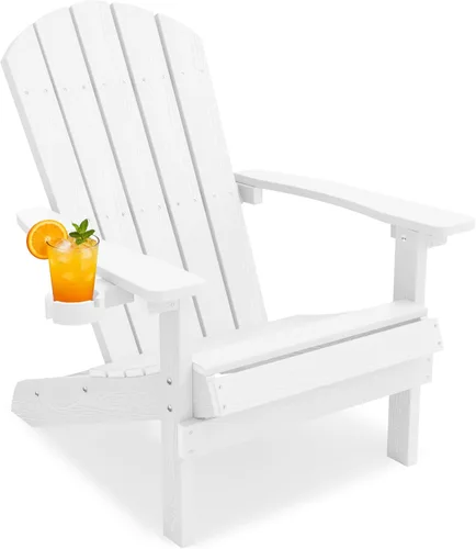 Vista 47 de YEFU Silla Adirondack de plástico resistente a la intemperie, sillas de patio con instalación fácil en 5 pasos, se ve exactamente como madera real