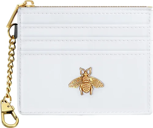 Vista 67 de SEAVILIA Tarjetero llavero cartera para mujer con ventana de identificación RFID monedero regalo abeja delgada minimalista pequeña cartera