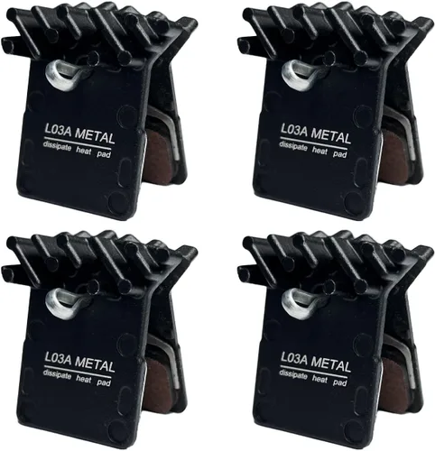 Vista 6 de L03A Pastillas de freno de metal con aleta de refrigeración, compatibles con Shimano DEORE XT M8100, SLX M7100, DURA-ACE R9150, ULTEGRA R8050