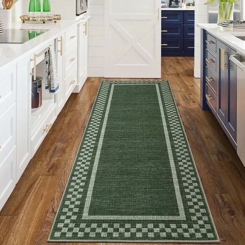 Vista 104 de GarveeHome Alfombra lavable de 5 x 7 pies para sala de estar, alfombra Beige festoneado