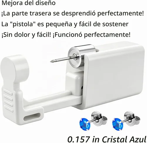 Vista 4 de Kits de Perforación de Orejas, Pistola Desechable de Perforación de Orejas Precargada con Aretes de Circonita Cúbica, Kits de Perforación Corporal