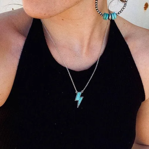 Vista 4 de Joyería de turquesa occidental, collar de perlas Navajo para mujer, collar occidental, collar con dije de cuentas de vaquera, estilo bohemio