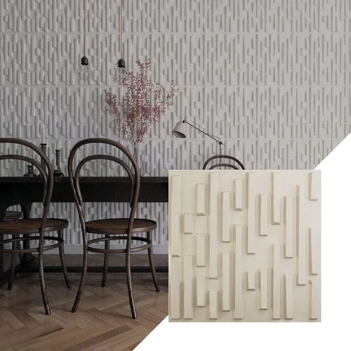 Vista 17 de Ekena Millwork 19 5/8 pulgadas de ancho x 19 5/8 pulgadas de alto, ladrillo escalonado EnduraWall decorativo 3D, cobre envejecido